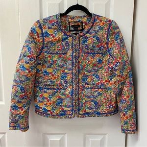 J.Crew quilted lady floral liberty lightweight jacket size 8 NWT